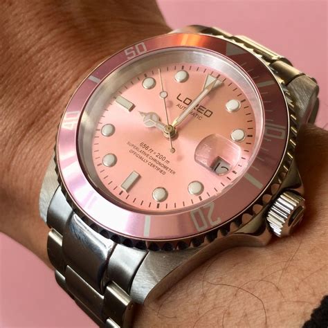 gold rolex pink face|pink rolex submariner.